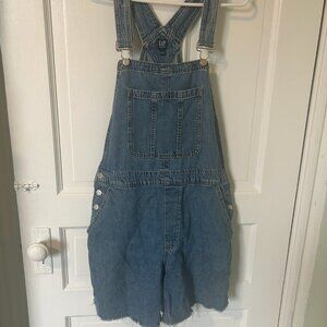 Gap Slouchy Denim Shortalls with Washwell Size L